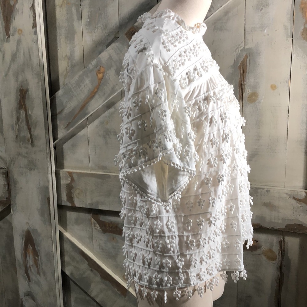 Farm Rio fringe detail short sleeve blouse - Picture 6 of 12